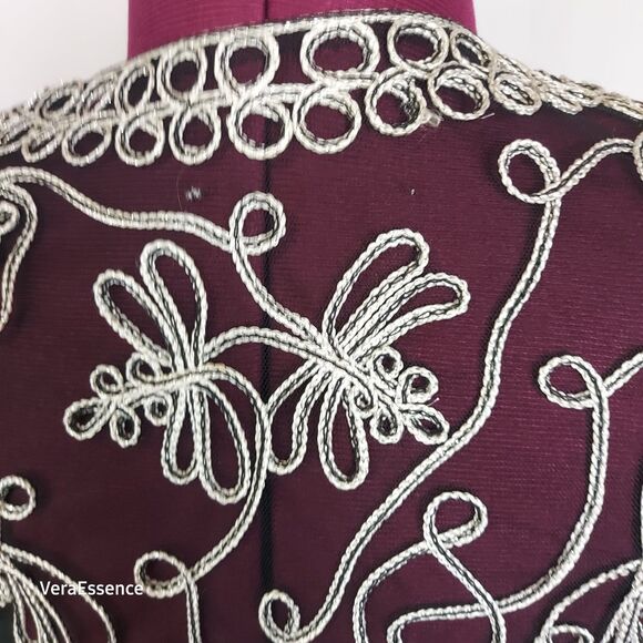 Victor Costa Occasion Vintage Eveningwear Jacket Topper Large Soutache Black - Picture 11 of 13